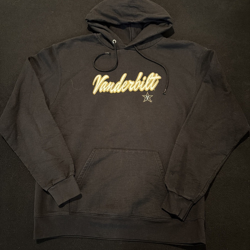 Vanderbilt Champion Eco Black Hoodie Embroidered Logo Mens Size Large